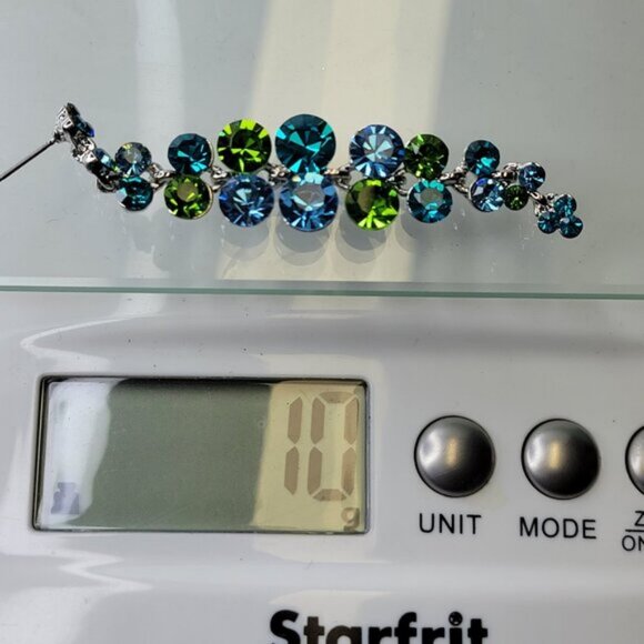 Aqua Green Blue Crystal Drop Earrings Long Dangling Crystal Earrings - Picture 6 of 6